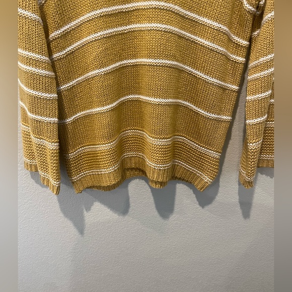 Greylin Larissa Lightweight Stripe Sweater In Golden Mustard Size Extra Small - Picture 8 of 9